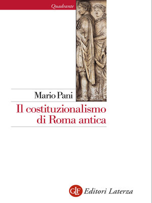 cover image of Il costituzionalismo di Roma antica